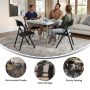 Black Plastic Seat with Metal Frame Folding Chair (Set of 2) - Image 6
