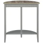 ACME Justino Half Moon Wooden Console Table with Bottom Shelf in Gray Oak - Image 3