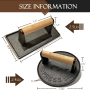 Burger Press Smash for Blackstone Griddle Heavy Duty Cast Iron 7.08”Round - Image 2