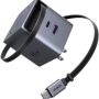 UGREEN - Nexode 65W USB-C Charger with Retractable Cable, PPS Fast GaN Charger for Laptops, Tablets, Cell Phones - Space Gray - Image 1