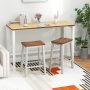 24.5-Inch Set of 2 Saddle Stools Bar Stools with Footrests for Kitchen Island - Image 2