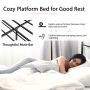 Full/Queen Size Heavy-duty Platform Bed Frame with High Headboard - Image 4