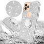 Apple iPhone 11 Pro Max 6.5inch Case Silver Glitter Ring Kickstand Clear Shock Proof Protective Phone Case - Image 2