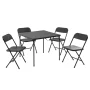 Mainstays 5-Piece 34" Square Centerfold Folding Card Table and 4 Folding Chairs Set, Black - Image 6