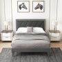 Twin/Full/Queen Platform Bed with High Headboard and Wooden Slats - Full Size - Image 2