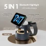 5 in 1 Wireless Charging Station, 15W Fast Charging Wireless Charger for iPhone AirPods iWatch With MagSafe,Bluetooth Speakers,Mushroom Light Compatible with iPhone 8 and above Series - Image 6
