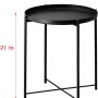 OVICAR Metal Tray End Table, Round Accent Coffee Side Table, Anti-Rust and Waterproof Outdoor Small Side Table, Indoor Modern Sofa Side Table Bedside Table for Living Room Bedroom Balcony - Image 6