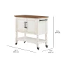 The Pioneer Woman Two-Tone Kitchen Cart Made With Solid Wood Frame, White - Image 3