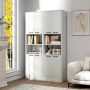 Oak 75 Inch Kitchen Pantry Cabinet Tall Cupboard with Doors and Shelves - Image 5