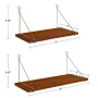 Vista 24 in. x 10 in. x 9 in. Walnut Brown/Gold Decorative Wall Shelf - Image 2