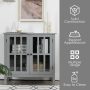 Glass Door Sideboard Console Storage Buffet Cabinet - Image 6