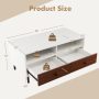 2 Tier 40 Inch Length Modern Rectangle Coffee Table with Storage Shelf and Drawers - Image 4