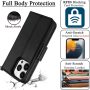 Mefon Genuine Leather Wallet Case for iPhone 13 Pro Max, Wireless Charging Compatible, RFID Card Protection, Magnetic Detachable, Luxury Flip Folio Phone Cases Cover, Tempered Glass Included (Black) - Image 6