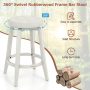360-Degree Swivel Upholstered Rubberwood Frame Bar Stool Set of 2 with Footrest - Image 6