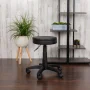 Faux Leather Swivel Office Chair in Black with Adjustable Height - Image 2