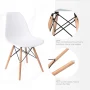 Lacoo Dining Chairs Pre Assembled Modern Style DSW Chair Classic Shell Armless Indoor Kitchen Dining Living Room Side Chairs Set of 4 (White) - Image 3
