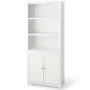 Costway Bookcase Shelving Storage Wooden Cabinet Unit with Adjustable Shelves and Bottom Doors White 29in x 14in x 72in HW61830 - Image 1