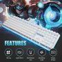 RK ROYAL KLUDGE RK918 Wired Mechanical Keyboard, RGB Backlit Gaming Keyboard with Large LED Sorrounding Side Lamp, Full Size 108 Keys Mechanical 100% Anti-Ghosting Computer Keyboard, Blue Switch White - Image 2