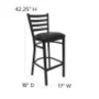 Flash Furniture Hercules Series Modern Armless Ladder Back Metal Restaurant Barstool, Black - Image 5