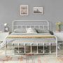 Yaheetech Classic Metal Platform Bed Frame Mattress Foundation with Victorian Style Iron-Art Headboard/Footboard/Under Bed Storage/No Box Spring Needed/Queen Size White - Image 1