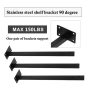 4 Pcs 16"Floating Shelf Bracket Stainless Steel Heavy Duty Black Brackets Blind - Image 3