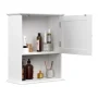 Lavish Home Wall-Mounted Storage Cabinet with Open Shelf, White - Image 6