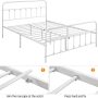 Yaheetech Classic Metal Platform Bed Frame Mattress Foundation with Victorian Style Iron-Art Headboard/Footboard/Under Bed Storage/No Box Spring Needed/Queen Size White - Image 2