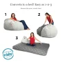 CordaRoy's Faux Fur Convertible Bean Bag Chair, King Classic, White - Image 2