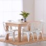 FDW Metal Dining Chairs Metal Chairs Patio Chair Seat Height Dining Room Kitchen Chair Tolix Restaurant Chairs Bar Stackable Chair Trattoria Metal Indoor Outdoor Chairs (Cream) - Image 2