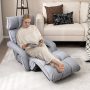 6-Position Adjustable Floor Chair with Adjustable Armrests and Footrest - Image 2