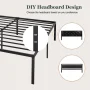 Amolife Heavy Duty King Size Metal Platform Bed Frame with 16.7'' Large Under Bed Storage Space, Black - Image 6
