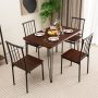Walnut 5 Pieces Dining Table Set for 4 with Metal Frame for Home Restaurant - Image 2