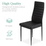 Best Choice Products 5-Piece Kitchen Dining Table Set w/ Glass Tabletop, 4 Faux Leather Chairs - Black - Image 3