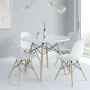 Jordan 4 - Person Four Leg Dining Set - Green/Natural Chairs, Natural Table Base - Image 4