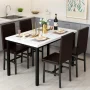 LTTROMAT Dining Table Set for 4, Modern Faux Marble Kitchen Table Set with 4 Leather Upholstered Chairs, 5-Piece Dinette for Dining Room, Nooks - Image 5