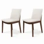 Valentine Mid-Century Modern Beige Fabric Dining Chair (Set of 2) - Image 2