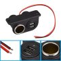12V Car Cigarette Lighter Socket Splitter Dual USB Charger Power Adapter Outlet - Image 3