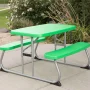 35.4 in. Green Rectangle Steel and Resin Kids Picnic Table Seats 4 - Image 2