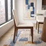 Valentine Mid-Century Modern Beige Fabric Dining Chair (Set of 2) - Image 4