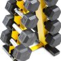 WF Athletic Supply 5-25Lb Rubber Coated Hex Dumbbell Set with A Frame Storage Rack Non-Slip Hex Shape for Muscle Toning, Strength Building & Weight Loss - Multiple Choices Available - Image 4