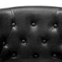 48 in. Black Love Seat, Button Tufted Faux Leather Barrel Loveseat, Midcentury Modern 2 Seater Couch, Small Loveseat - Image 5