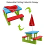 Costway 4 Seat Kids Picnic Table with Umbrella Garden Children Bench Outdoor PP - Image 5