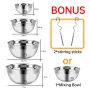 KOSBON Electric Hand Mixer Mixing Bowls Set, Upgrade 5-Speeds Mixers with Silver Nesting Stainless Steel Mixing Bowl, Measuring Cups and Spoons Whisk Blender - Baking Supplies for Cooking - Image 2