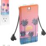 Chargii Classic Portable Charger Power Bank - Wireless Charger Compatible with iPhone & Android, Compact External Battery Power Bank w/ 2 USB Ports and Built-in iPhone and USB-C Cables (Beach Design) - Image 2