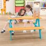 Children Outdoor Wooden Table with Bench Seats for Indoor and Outdoor Use - Image 2
