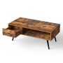Retro Rectangular Coffee Table with Drawer and Storage Shelf - Image 3