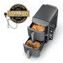 Ninja - Smart DoubleStack XL 2-Basket Air Fryer with Leave-in Thermometer, 10 QT, 6-in-1 Smart Cook System, Space Saving Design - Deep Gray - Image 1
