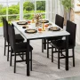 LTTROMAT Dining Table Set for 4, Modern Faux Marble Kitchen Table Set with 4 Leather Upholstered Chairs, 5-Piece Dinette for Dining Room, Nooks - Image 2