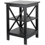 24 Inch X-Design End Table Sofa Side End Storage Shelf Black - Image 6
