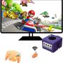 VTone Wireless Controller, 2 Pieces 2.4G Wireless Classic Gamepad with Receiver Adapter for Wii Game cube NGC GC (Black and Orange) - Image 2